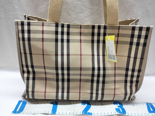 BURBERRY Nova Check Canvas Tote Bag