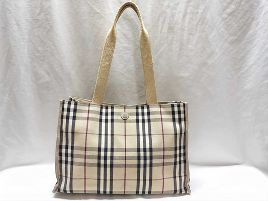 BURBERRY Nova Check Canvas Tote Bag