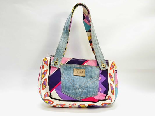 D&G denim handbag, all-over print