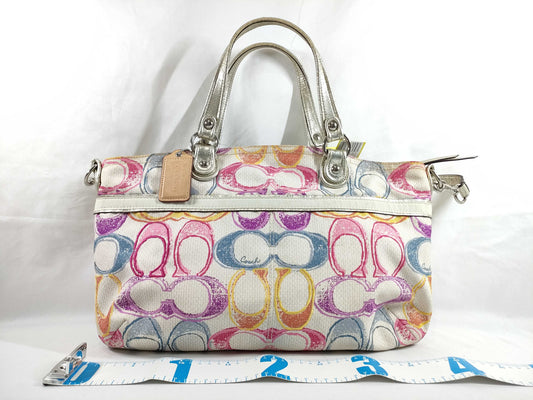 COACH Signature Multicolor Handbag 2WAY Shoulder Bag