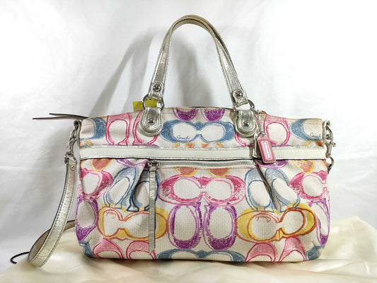 COACH Signature Multicolor Handbag 2WAY Shoulder Bag