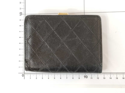CHANEL Lambskin Matelasse Clasp Wallet