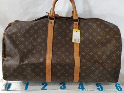 LOUIS VUITTON Monogram M41424 Keepall 55 Boston Bag with Broken Zipper