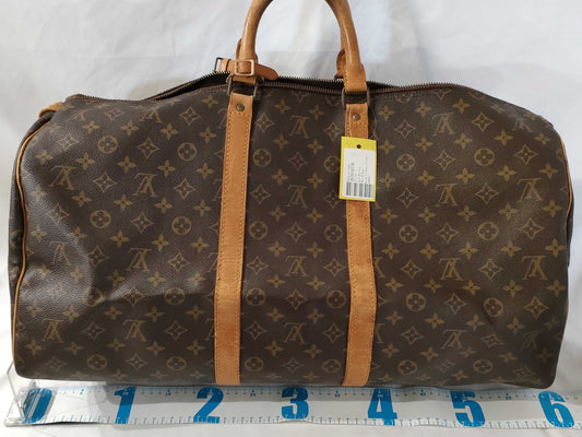 LOUIS VUITTON Monogram M41424 Keepall 55 Boston Bag with Broken Zipper