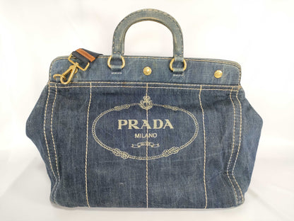 PRADA Denim Tote Bag 2-Way Tote Bag