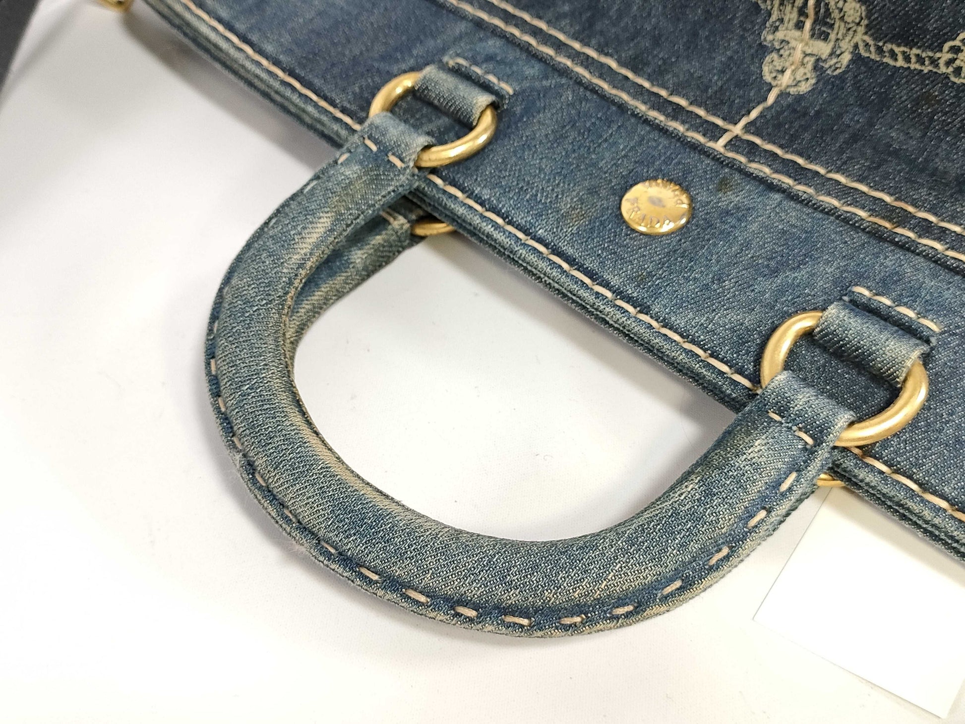 PRADA Denim Tote Bag 2-Way Tote Bag