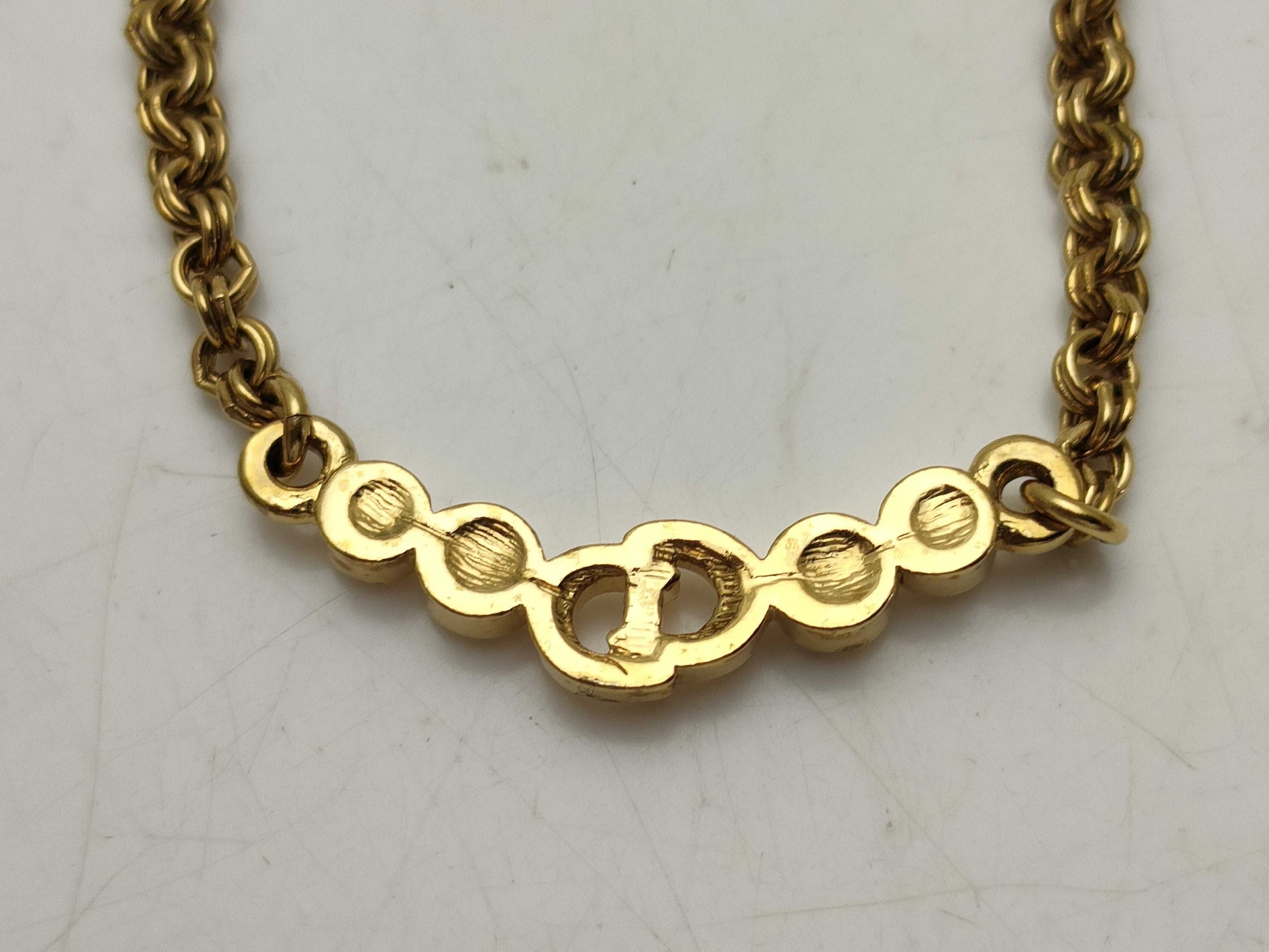 Dior CD Logo Light Stone Necklace