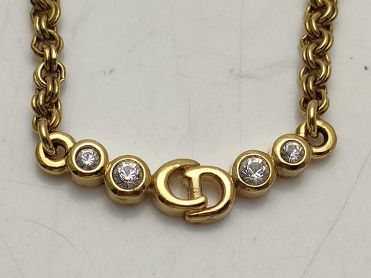 Dior CD Logo Light Stone Necklace