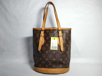 LOUIS VUITTON Monogram Petit Bucket PM Tote Bag 