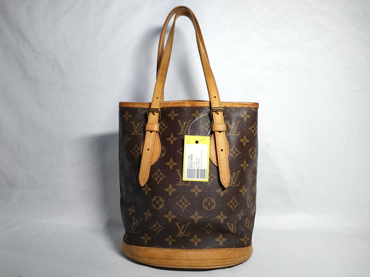 LOUIS VUITTON Monogram Petit Bucket PM Tote Bag 