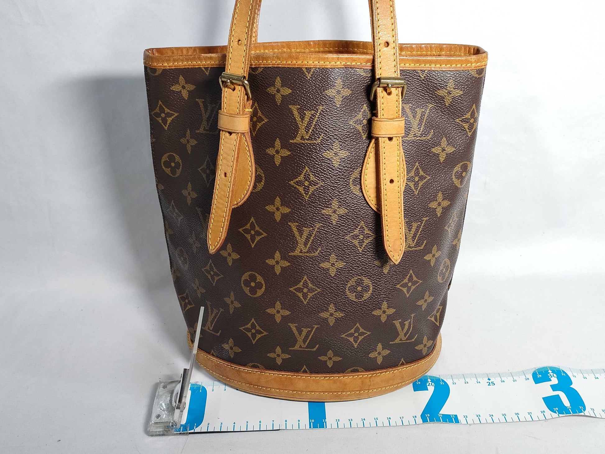 LOUIS VUITTON Monogram Petit Bucket PM Tote Bag 