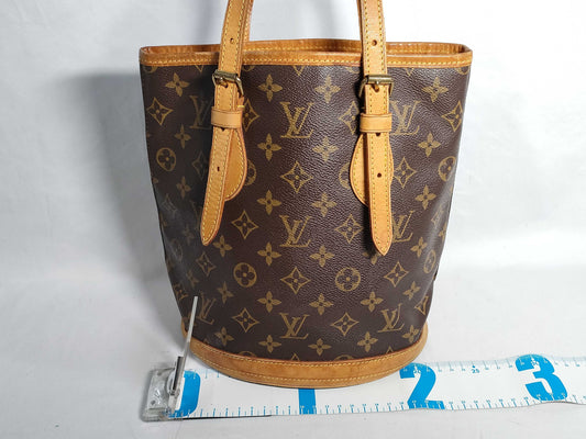 LOUIS VUITTON Monogram Petit Bucket PM Tote Bag 