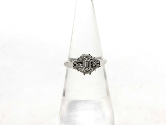 Mitsukoshi D 0.20ct/0.20ct Pt900 4.0g Ring 