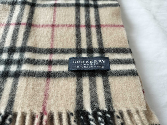 BURBERRY Cashmere Check Scarf