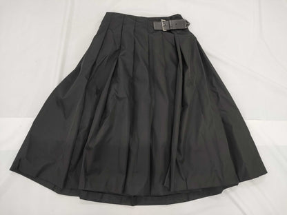 PRADA Skirt with nylon belt and triangle plate, black skirt