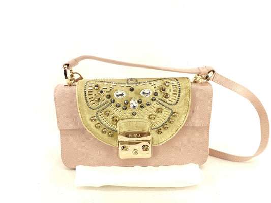FURLA 2-way mini shoulder bag with rhinestones