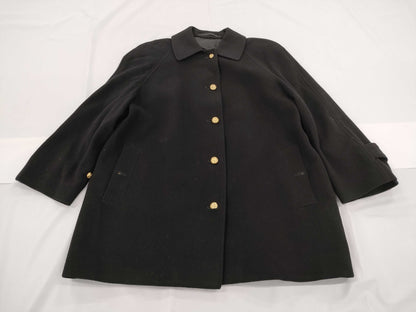BURBERRY Coat Women's/Black Logo Button Coat