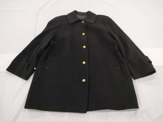 BURBERRY Coat Women's/Black Logo Button Coat
