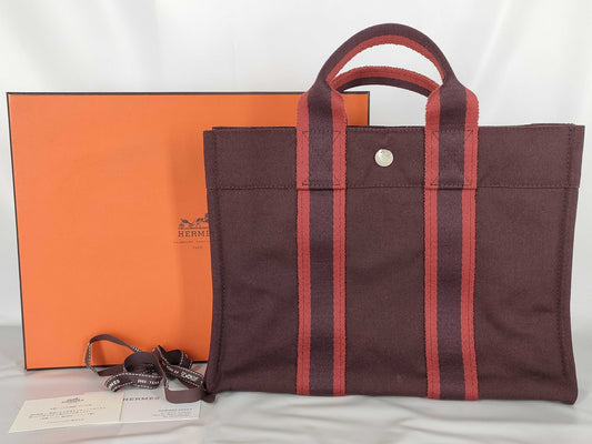 HERMES Foul Tou Red Handbag with Box