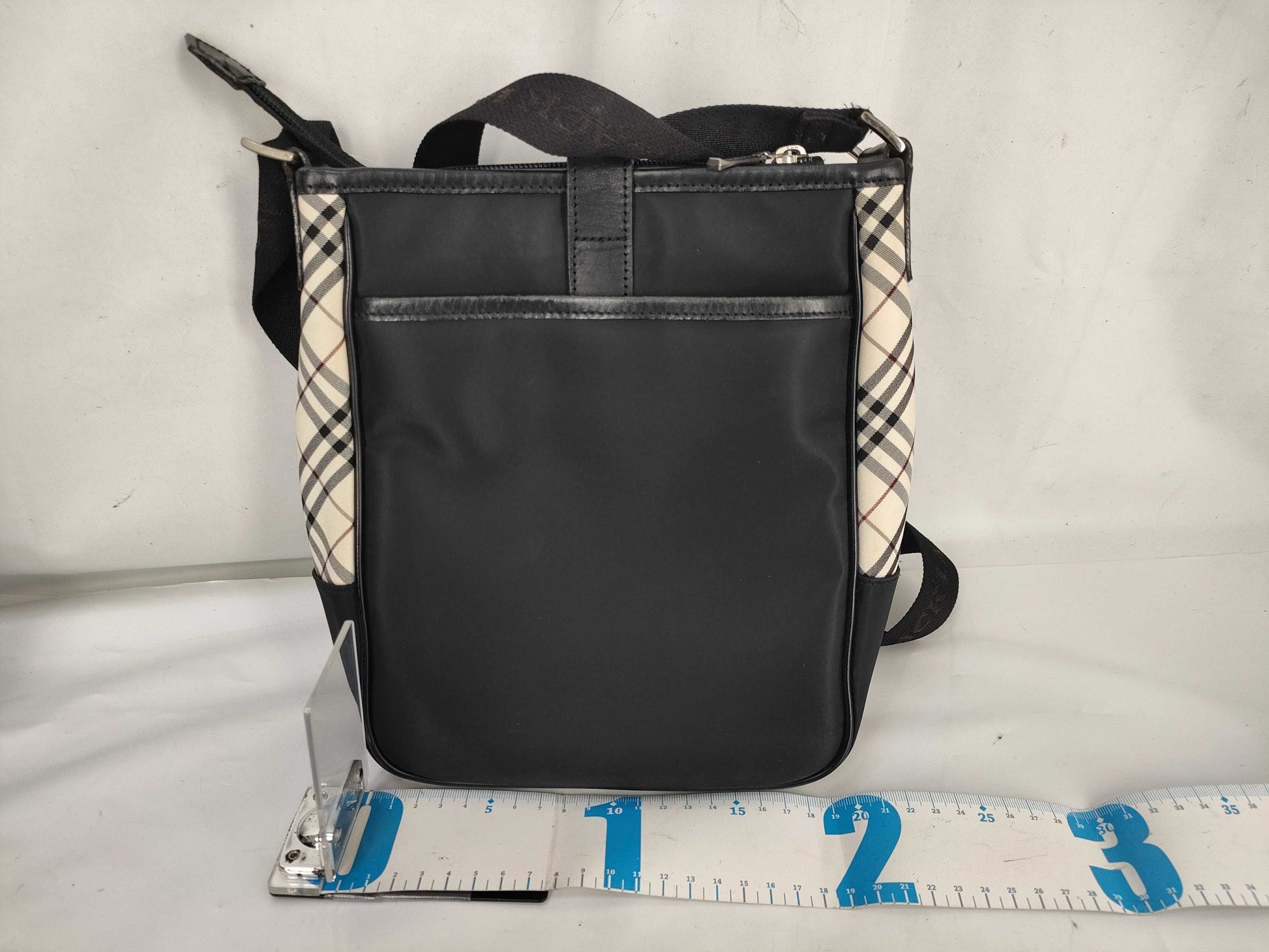 BURBERRY BLACK LABEL Nylon Check Shoulder Bag