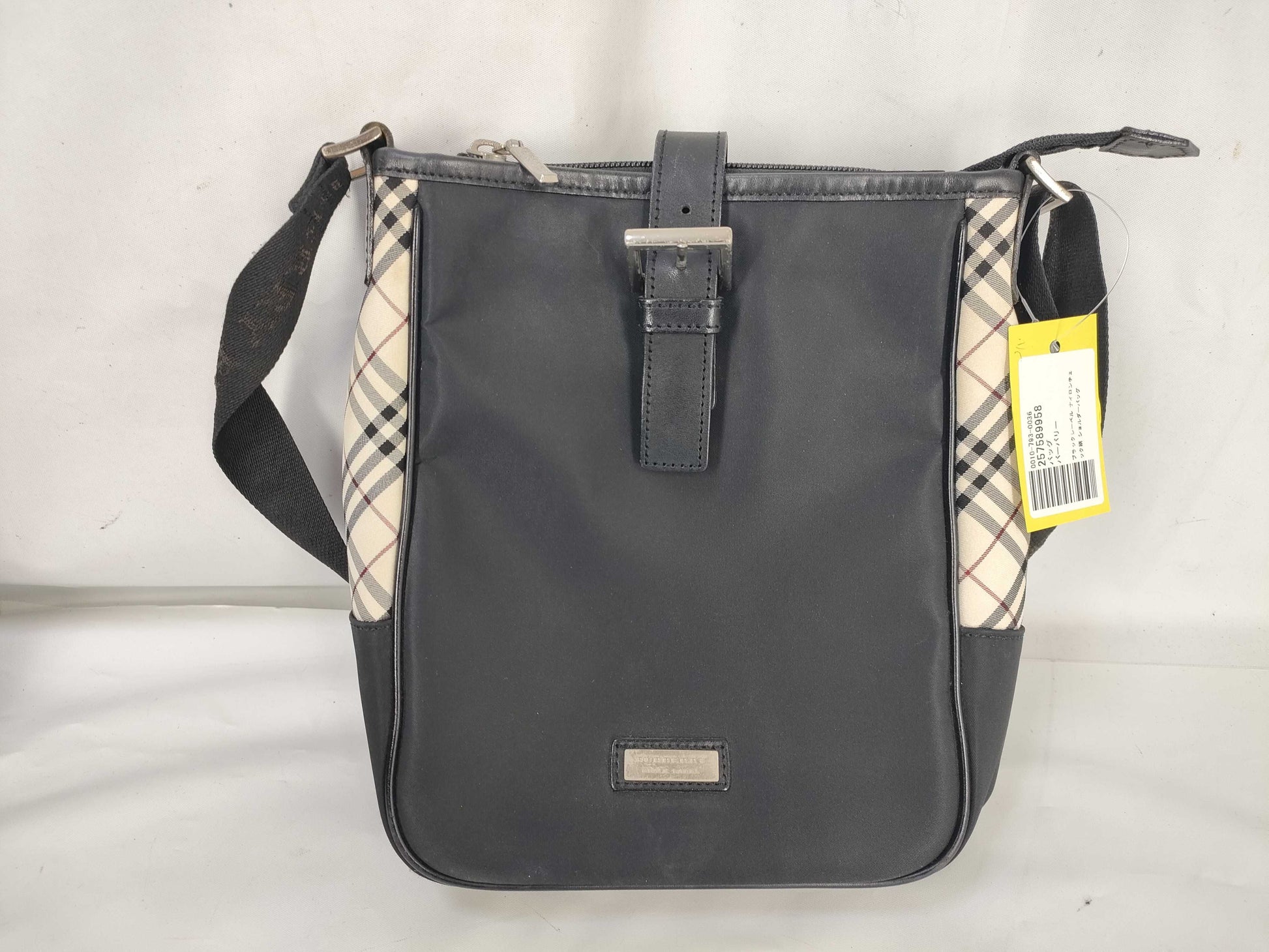 BURBERRY BLACK LABEL Nylon Check Shoulder Bag