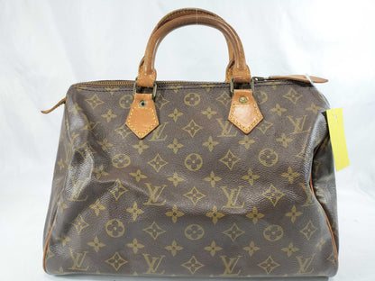 LOUIS VUITTON Monogram M41108/Speedy 30/Zipline Damaged Handbag
