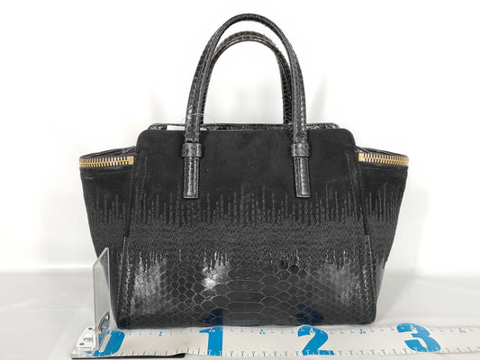 Salvatore Ferragamo Gancini Python/Suede Handbag