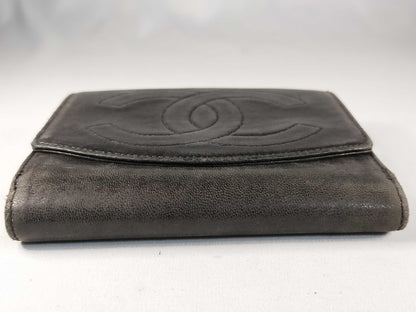 CHANEL Coco Mark Coco Mark Wallet Black Wallet