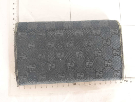 GUCCI GG Canvas Long Wallet Black Wallet