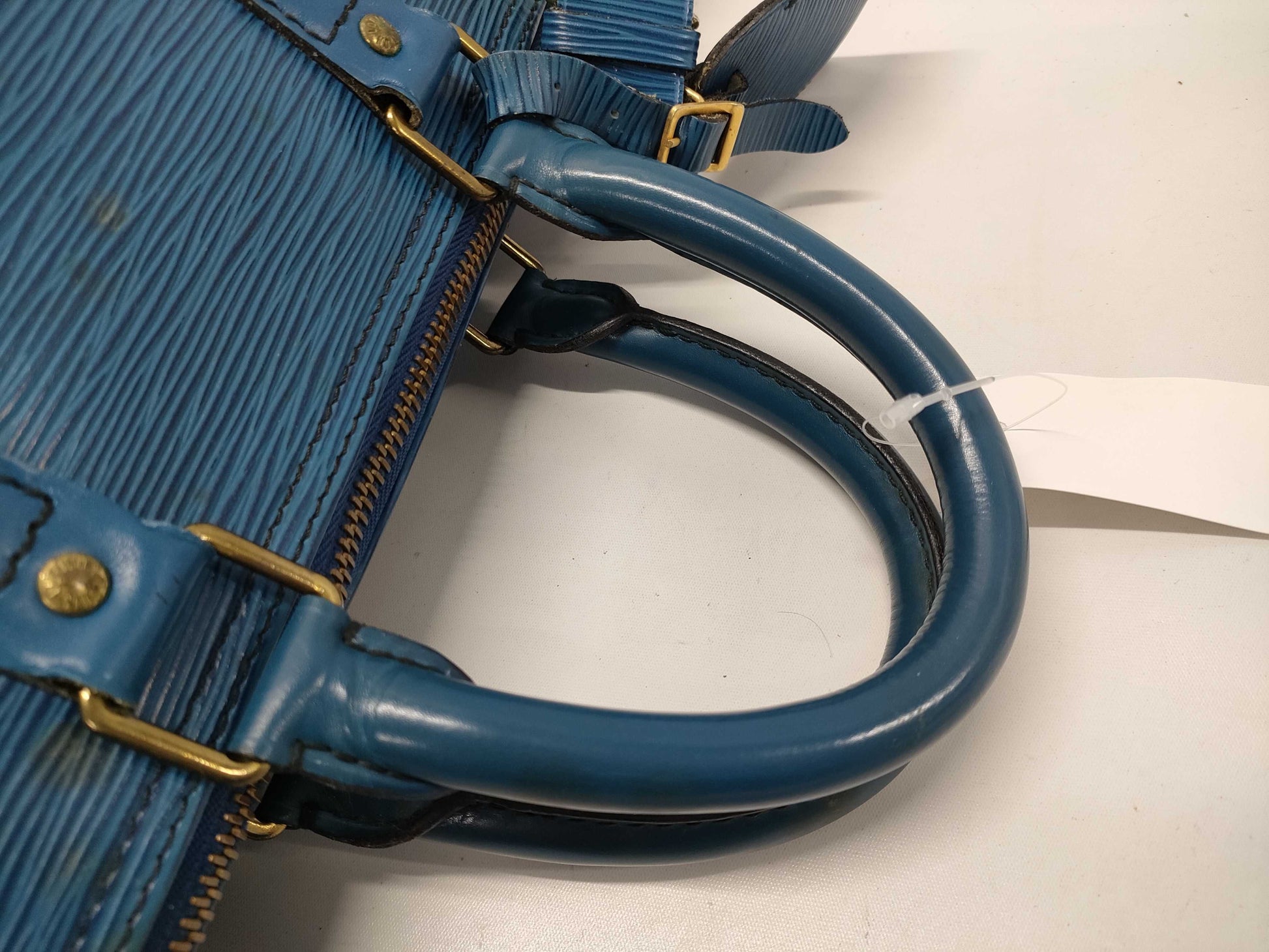 LOUIS VUITTON Epi Keepall/Blue Boston Bag