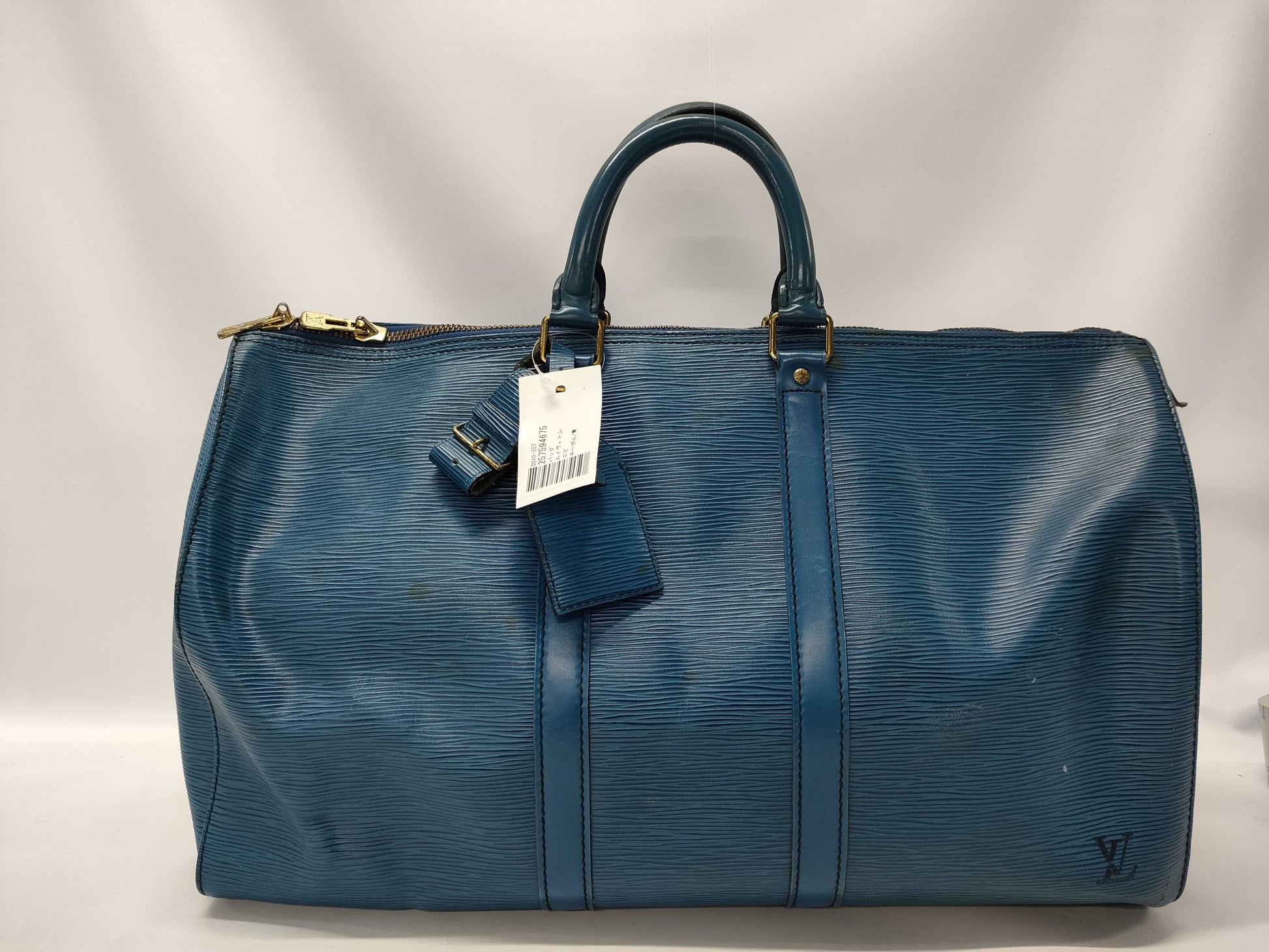 LOUIS VUITTON Epi Keepall/Blue Boston Bag