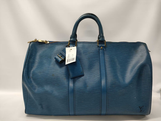 LOUIS VUITTON Epi Keepall/Blue Boston Bag