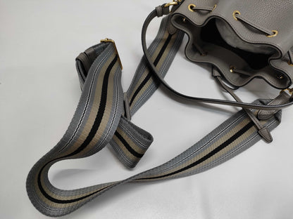 PRADA 1BE018 Vitello Dino Drawstring Bag Shoulder Bag