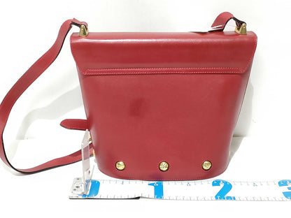 Salvatore Ferragamo Red Bucket Stud Shoulder Bag