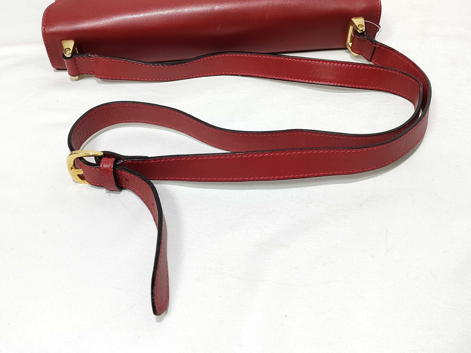 Salvatore Ferragamo Red Bucket Stud Shoulder Bag