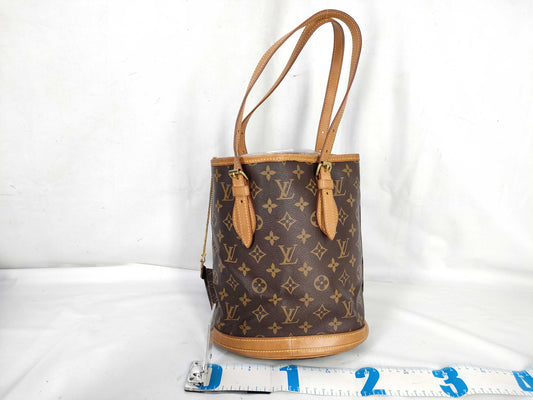 LOUIS VUITTON Monogram Bucket PM Tote Bag