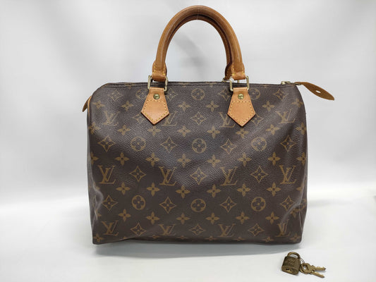 LOUIS VUITTON Monogram Old Speedy 30 Blue Rust Handbag