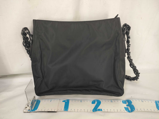 PRADA Nylon Plastic Chain Triangle Tag Shoulder Bag
