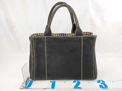 PRADA Canapa Denim Handbag Black 1BG439 Handbag