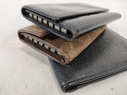 LOUIS VUITTON Taiga Prada/Gucci Billfold/Key Case Set Wallet