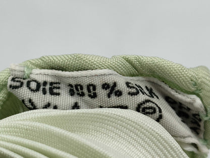 HERMES Pleated Carre Green Scarf