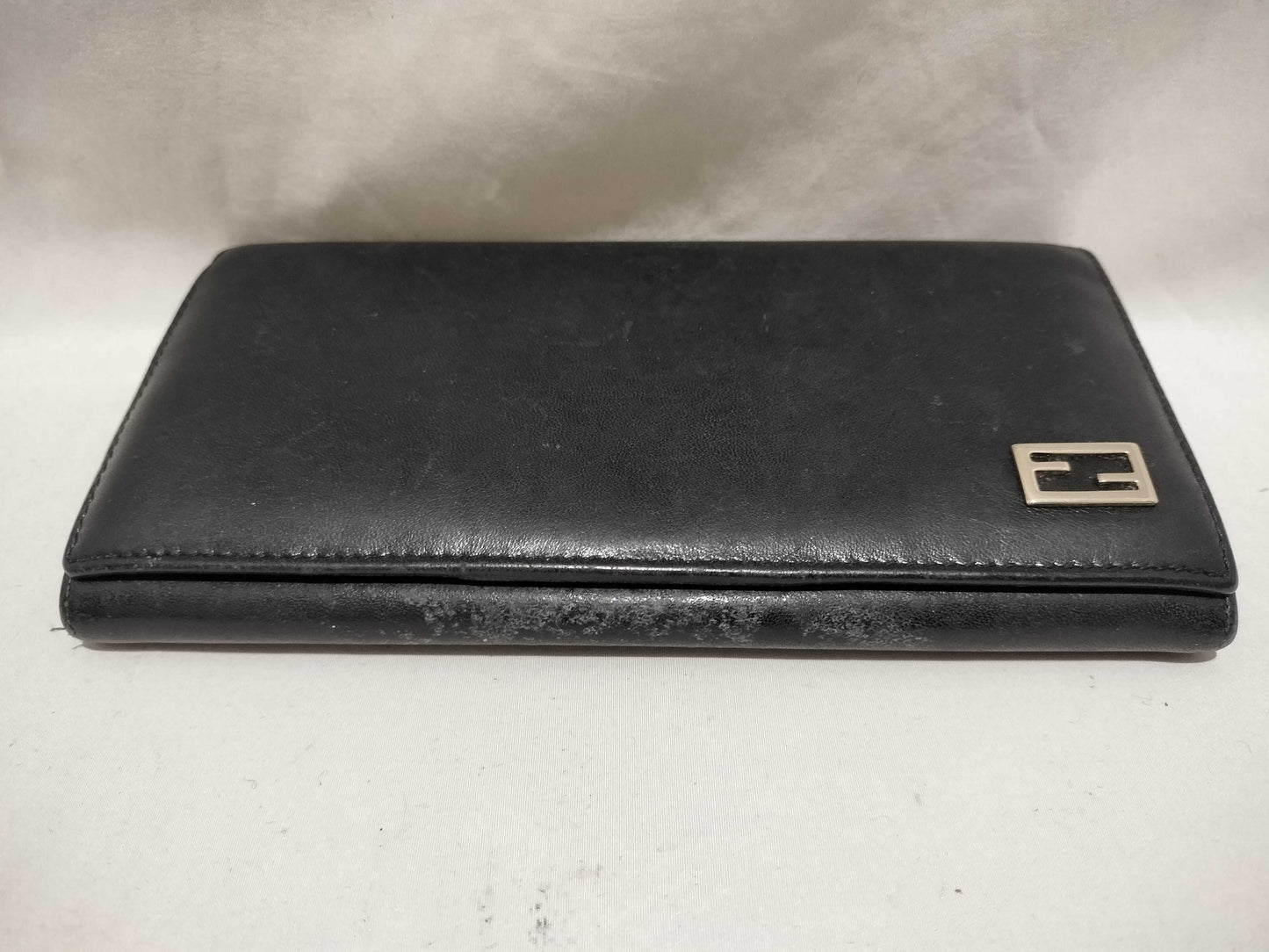 FENDI FENDI Leather Logo Long Wallet