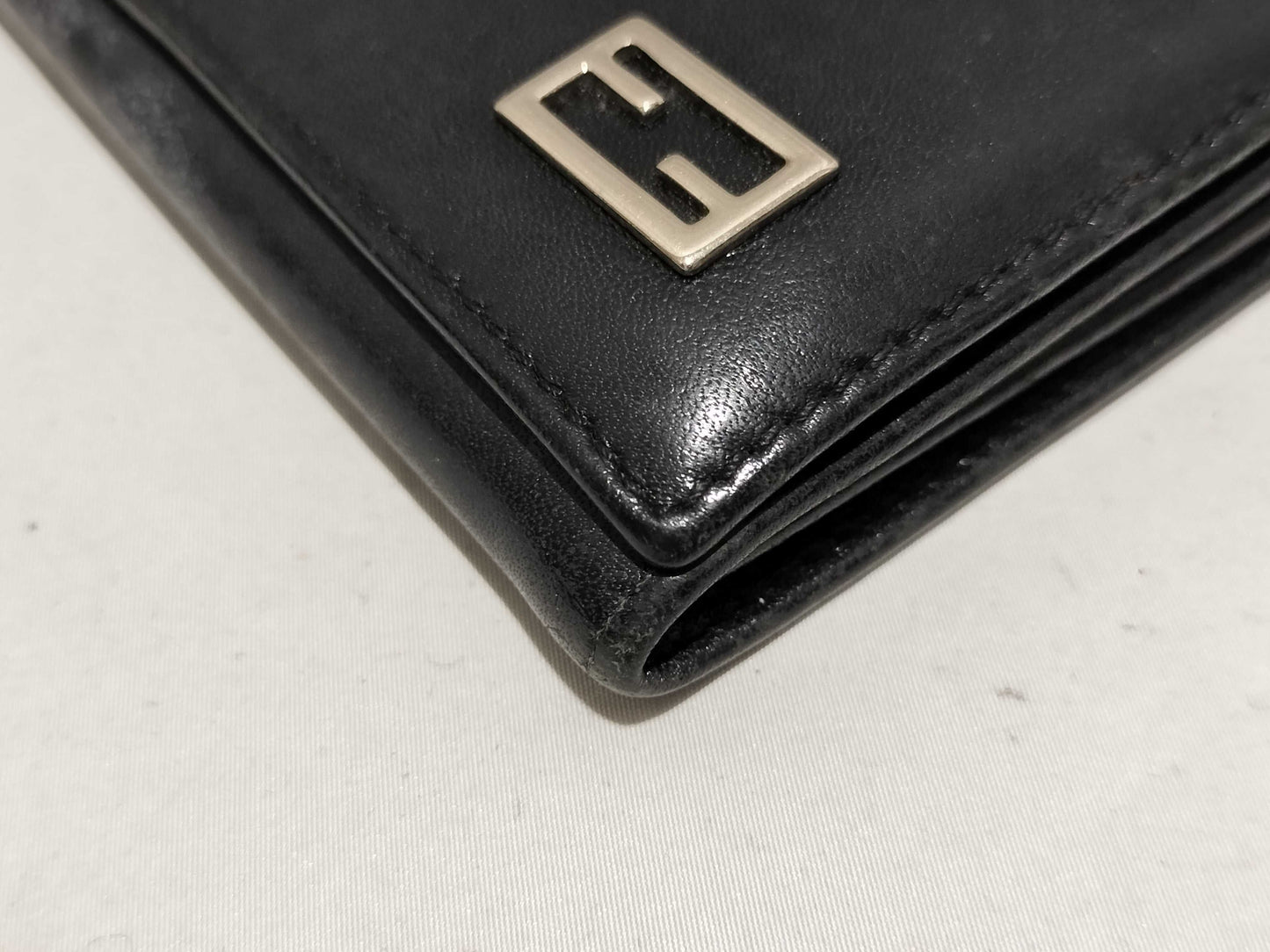 FENDI FENDI Leather Logo Long Wallet