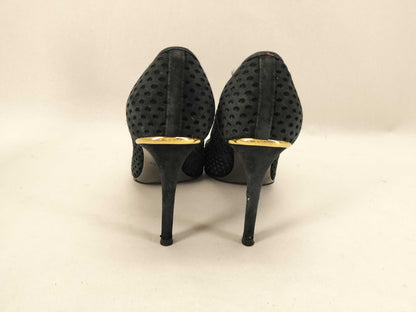 LOUIS VUITTON Suede Mesh Heel Pumps