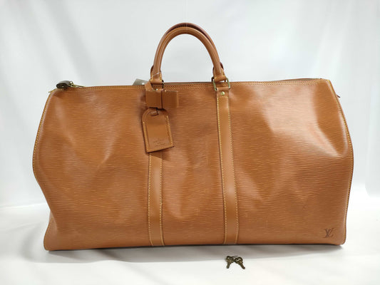 LOUIS VUITTON Epi Keepall 55 Epi Brown Boston Bag M42958