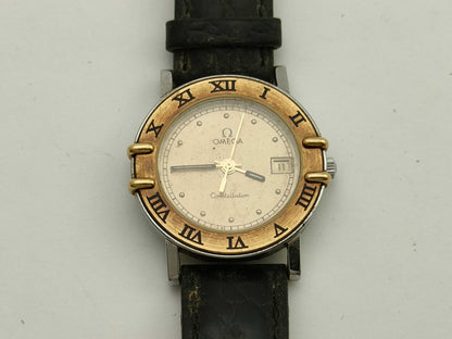 OMEGA Constellation 55051439 Stainless Steel/GP/Leather/QZ Gold Dial Women's Watch