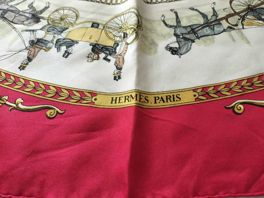 HERMES Carré 90 "La Promenade de Longchamps" Scarf