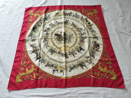 HERMES Carré 90 "La Promenade de Longchamps" Scarf