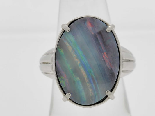 Boulder Opal 11.49ct PT900 17.2g Ring 