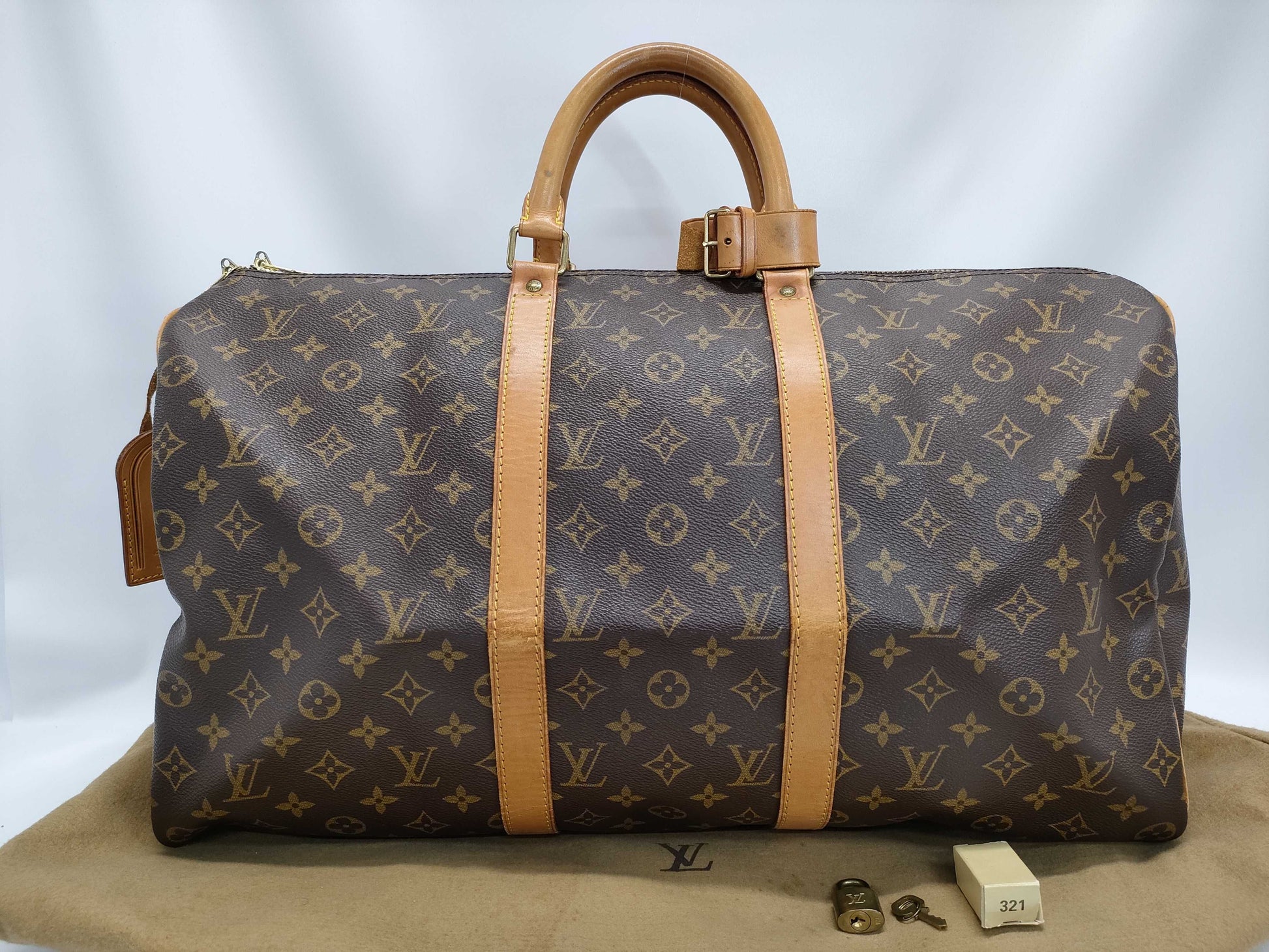 LOUIS VUITTON Monogram M41416 Keepall Bandouliere 50 Boston Bag
